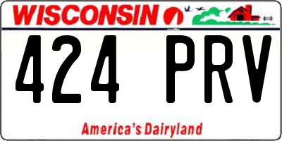 WI license plate 424PRV