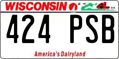 WI license plate 424PSB