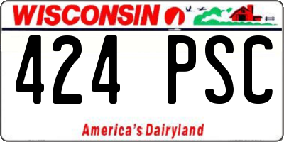 WI license plate 424PSC
