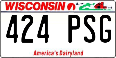 WI license plate 424PSG