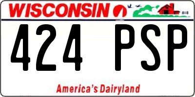 WI license plate 424PSP