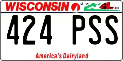 WI license plate 424PSS