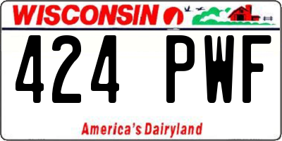 WI license plate 424PWF
