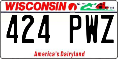 WI license plate 424PWZ
