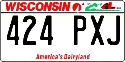 WI license plate 424PXJ