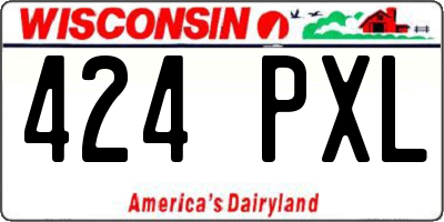WI license plate 424PXL