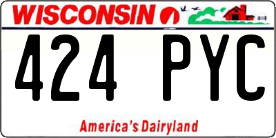 WI license plate 424PYC