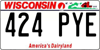 WI license plate 424PYE