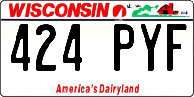 WI license plate 424PYF