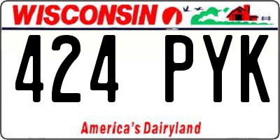 WI license plate 424PYK