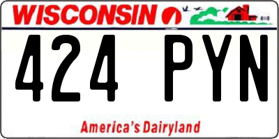 WI license plate 424PYN