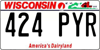 WI license plate 424PYR