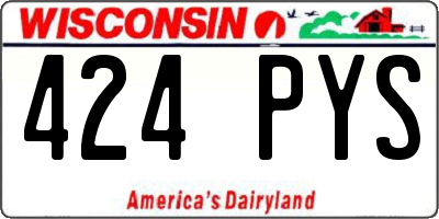 WI license plate 424PYS