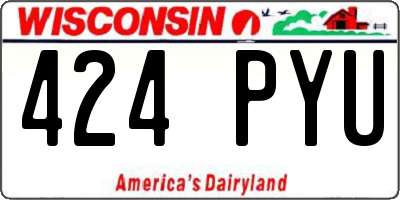 WI license plate 424PYU