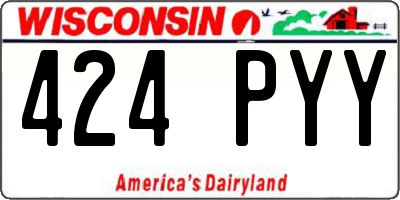 WI license plate 424PYY