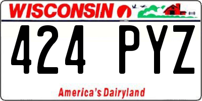 WI license plate 424PYZ