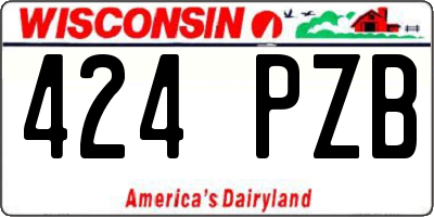 WI license plate 424PZB