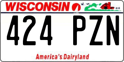 WI license plate 424PZN