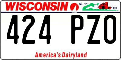 WI license plate 424PZO