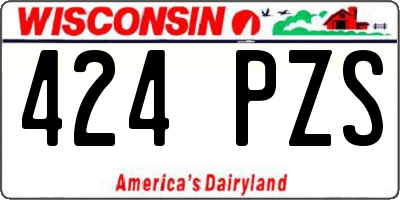 WI license plate 424PZS