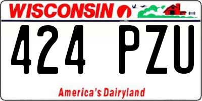 WI license plate 424PZU