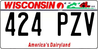 WI license plate 424PZV