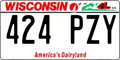 WI license plate 424PZY