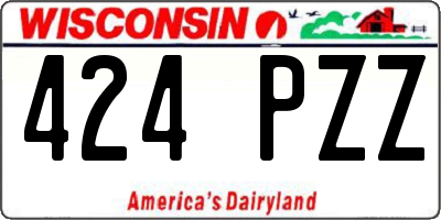 WI license plate 424PZZ