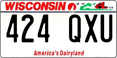 WI license plate 424QXU