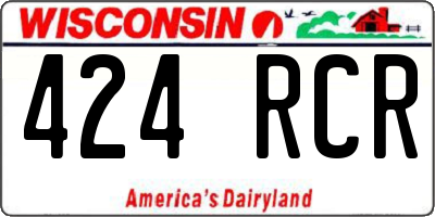 WI license plate 424RCR