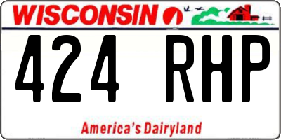 WI license plate 424RHP