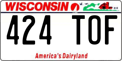 WI license plate 424TOF