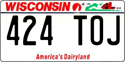 WI license plate 424TOJ
