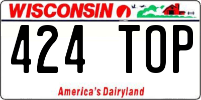 WI license plate 424TOP