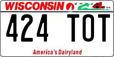 WI license plate 424TOT