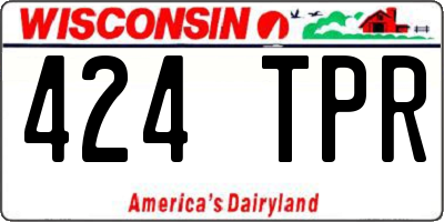 WI license plate 424TPR