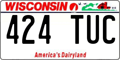 WI license plate 424TUC