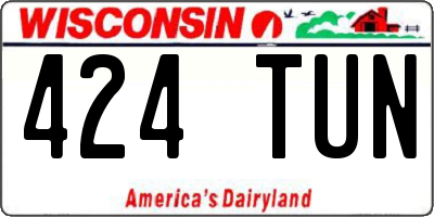 WI license plate 424TUN