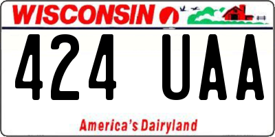 WI license plate 424UAA