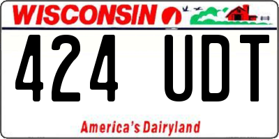 WI license plate 424UDT