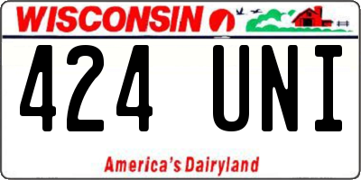WI license plate 424UNI