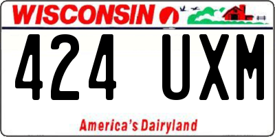 WI license plate 424UXM