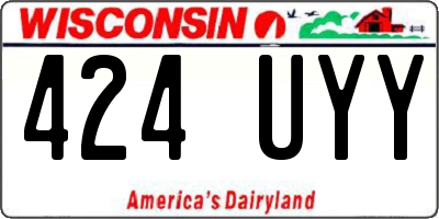 WI license plate 424UYY