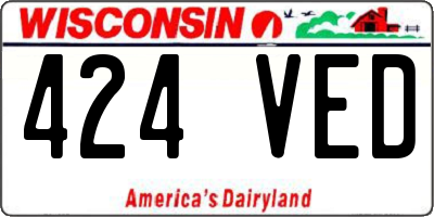 WI license plate 424VED