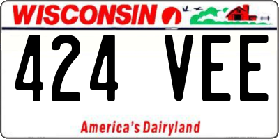 WI license plate 424VEE