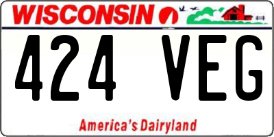 WI license plate 424VEG