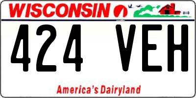 WI license plate 424VEH