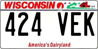 WI license plate 424VEK