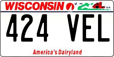 WI license plate 424VEL