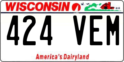 WI license plate 424VEM